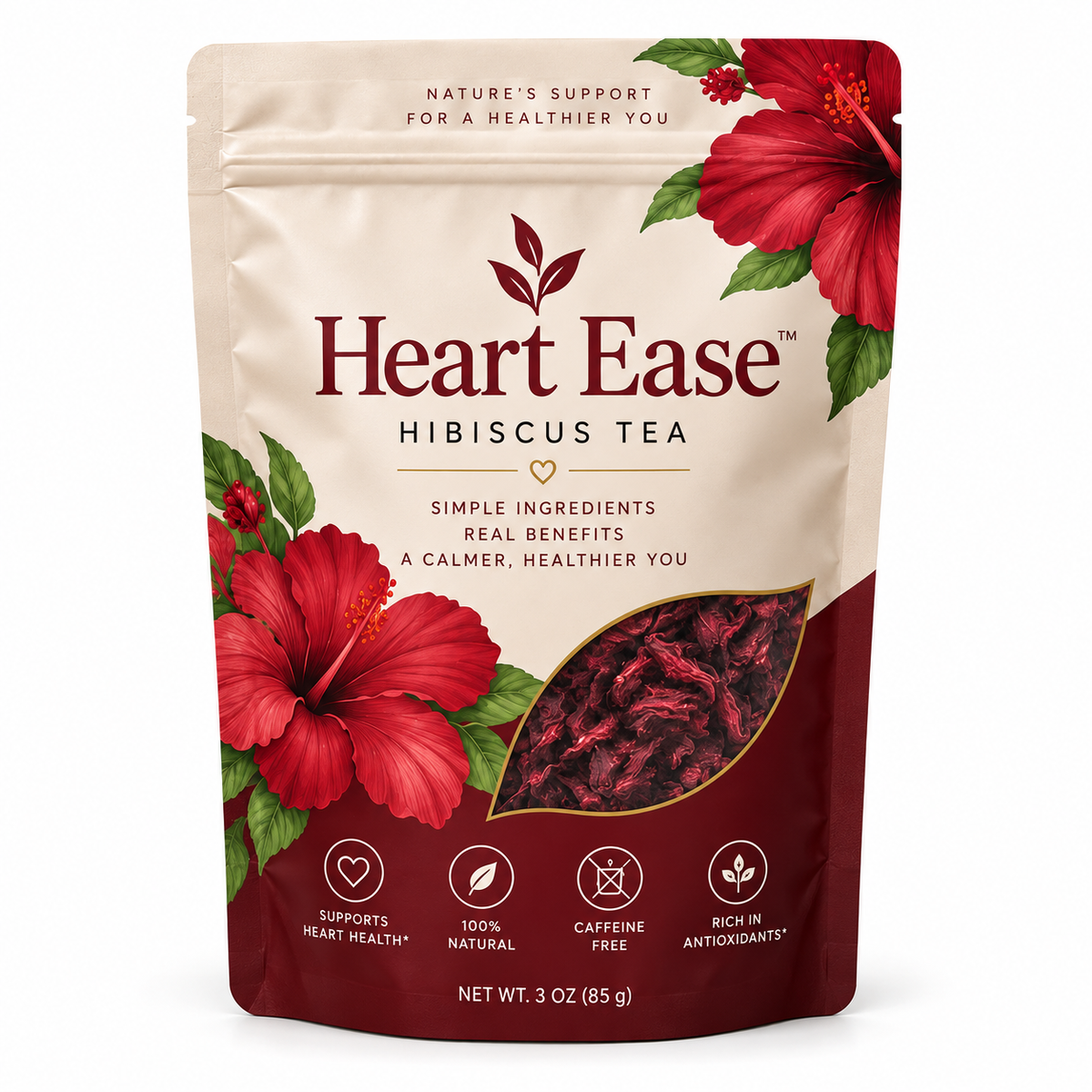 Heart Ease Pure Hibiscus Tea